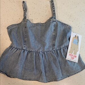 Denim Peplum Top